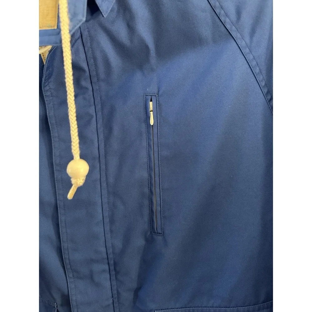 Lands End Men Size Medium Blue Jacket Dual Pocket Vintage